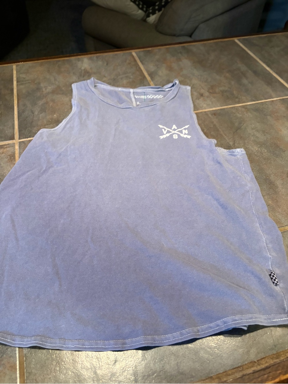 Vans Lavender Blue Mineral washes Sleeveless Logo Tank Top- XS
